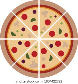 Vector illustration of the pizza