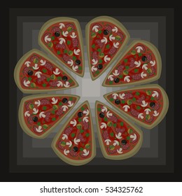 Vector illustration of pizza