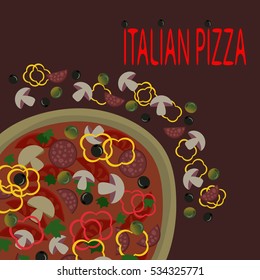 Vector illustration of pizza