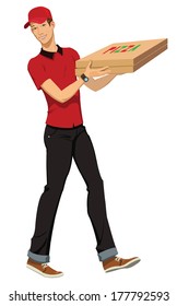 An a vector illustration of pizza boy.