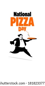 Ilustración vectorial del día de Pizza con. Estilo de caricatura. 