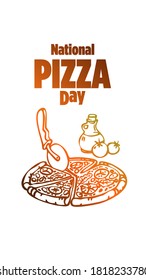 Vector illustration of Pizza day with. Cartoon Style. 