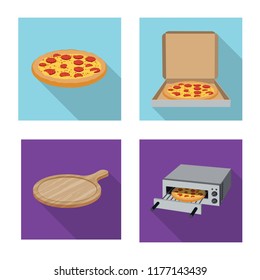 Vector illustration of pizza and food icon. Collection of pizza and italy stock symbol for web.