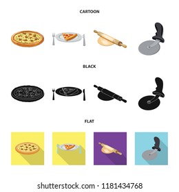 Vector illustration of pizza and food icon. Collection of pizza and italy stock vector illustration.