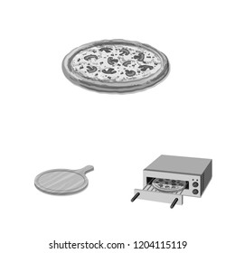Vector illustration of pizza and food icon. Set of pizza and italy stock symbol for web.