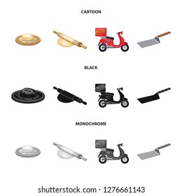 Vector illustration of pizza and food icon. Set of pizza and italy vector icon for stock.