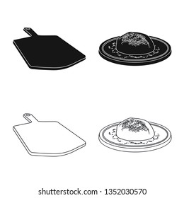 Vector illustration of pizza and food icon. Collection of pizza and italy stock symbol for web.