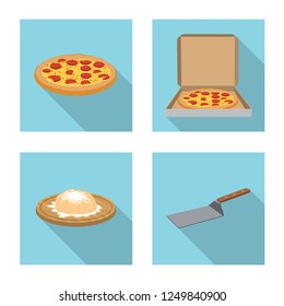 Vector illustration of pizza and food logo. Collection of pizza and italy vector icon for stock.