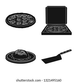Vector illustration of pizza and food logo. Set of pizza and italy vector icon for stock.
