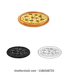 Vector illustration of pizza and food sign. Collection of pizza and italy vector icon for stock.