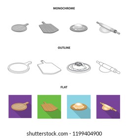 Vector illustration of pizza and food sign. Collection of pizza and italy vector icon for stock.