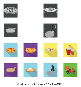 Vector illustration of pizza and food symbol. Collection of pizza and italy stock vector illustration.