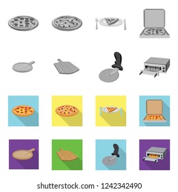 Vector illustration of pizza and food symbol. Collection of pizza and italy stock symbol for web.