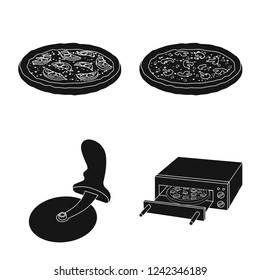 Vector illustration of pizza and food symbol. Set of pizza and italy stock vector illustration.
