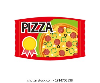 Vector Illustration Of Pizza. Frozen Food.