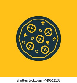 Vector illustration of pizza icon