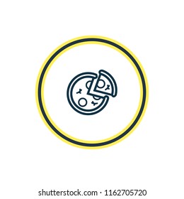 Vector illustration of pizza icon line. Beautiful celebrate element also can be used as pepperoni icon element.