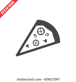 Vector illustration of pizza icon on white background