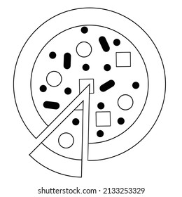 vector illustration of pizza icon. suitable for logos, illustration images, menu lists and others.