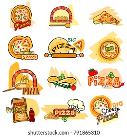 vector illustration of Pizza label tag sticker for Advertisement