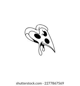 vector illustration of pizza melting