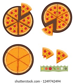 vector illustration of pizza on isolate background