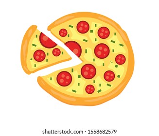 vector illustration of pizza on isolate background.