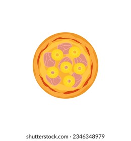 vector illustration of pizza on isolate background. Traditional italian fast food. Top view meal. European snack