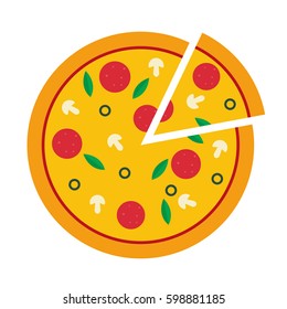 vector illustration of pizza on isolate background