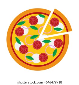 vector illustration of pizza on isolate background. food concept