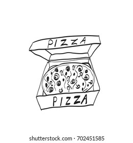 vector illustration of pizza on isolate background
