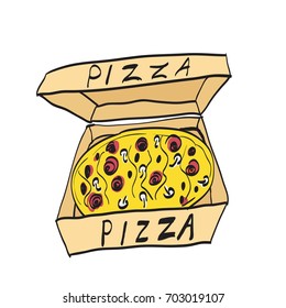 vector illustration of pizza on isolate background