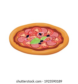Vector illustration of pizza on an isolated white background.