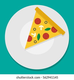 vector illustration pizza on plate
