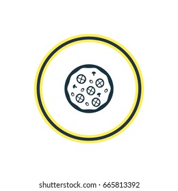 Vector Illustration Of Pizza Outline. Beautiful Eating Element Also Can Be Used As Pizzeria Element.