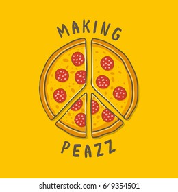 Vector illustration pizza peace
