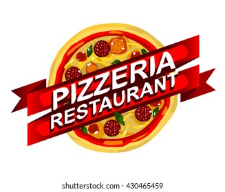 Vector illustration of a pizza restaurant advertising