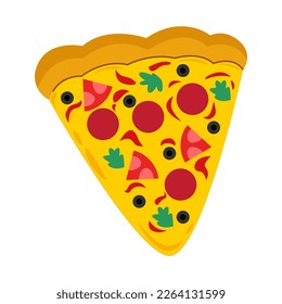 Vector illustration of pizza slice