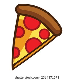 Vector illustration. Pizza slices. Cartoon sticker in comic style with contour. Decoration for greeting cards, posters, patches, prints for clothes, emblems