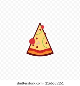 Vector Illustration Of Pizza Slices Icon Sign And Symbol. Colored Icons For Website Design .Simple Design On Transparent Background (PNG).