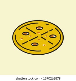 Ilustración vectorial de la pizza. apto para productos alimenticios y menús del restaurante.