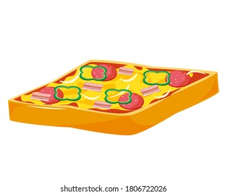 Vector illustration of pizza toast . 