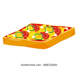 Vector illustration of pizza toast . 