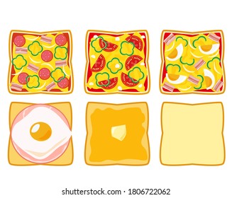 Vector illustration of pizza toast . 