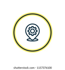 Vector illustration of place optimization icon line. Beautiful advertising element also can be used as location setting icon element.