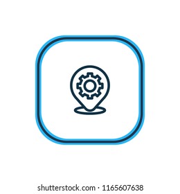 Vector illustration of place optimization icon line. Beautiful advertising element also can be used as location setting icon element.
