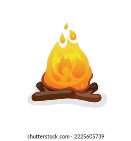 Vector illustration, placefire, bonfire, Isolated, white background. 
Winter landscape, firewood, fire. For postcards, sites, advertising, gifts. Nature darner for healthy nutrition. EPS 10.