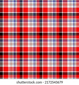 Vector Illustration Of Plaid Pattern On red Background The red and black lines contrast nicely with the blue lines on a red background. for background
