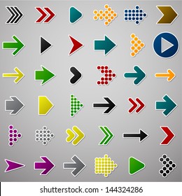 Vector illustration of plain arrow icons. Eps10.