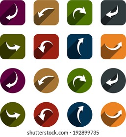 Ilustración vectorial de iconos de flecha plana. Diseño plano. 